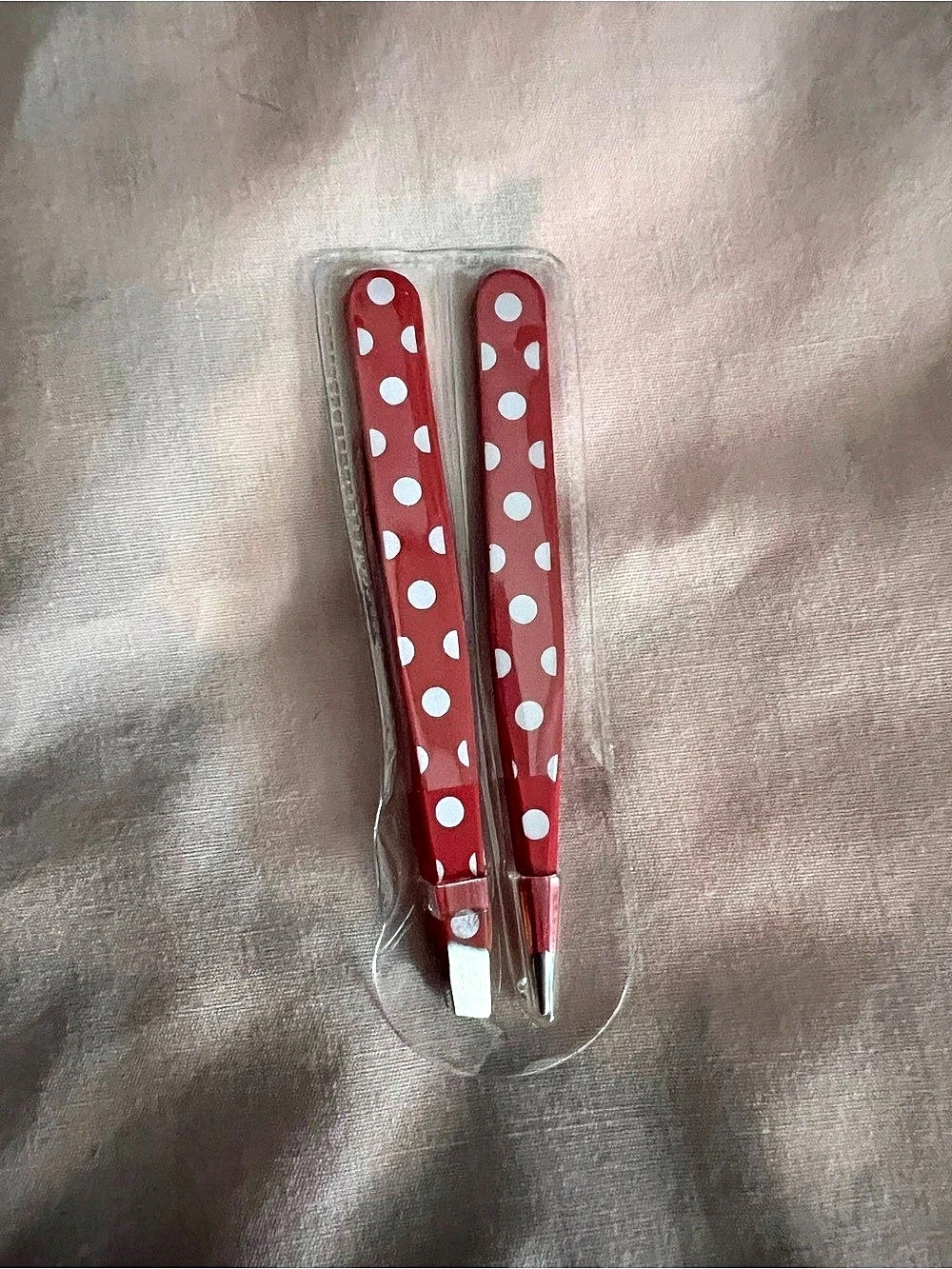 Pink & White Polka Dot Tweezer Set